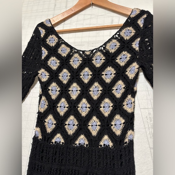 Women's Crochet Long Sleeve Maxi Dress – Y2K Dark Academia, Backless, Beach Cover Up - View #9